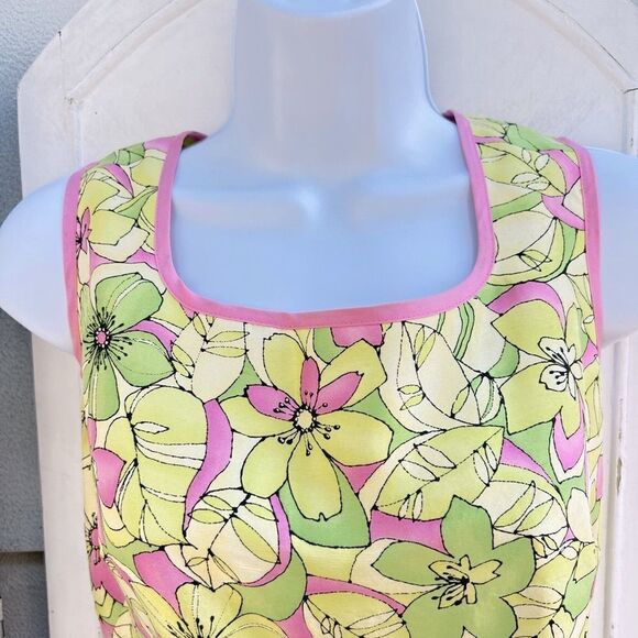 🍎 Cynthia Howie Petite Floral Silk Dress Size 10P (AA3) - Picture 4 of 11